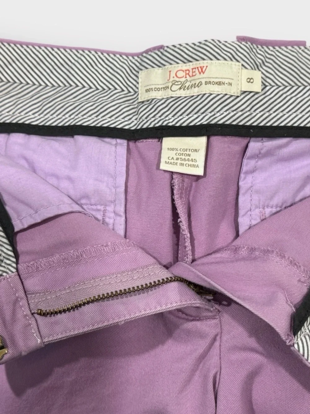 J. Crew Lilac Pink ‘City Fit’ Chino Shorts size 8 Medium 4” Preppy Girlie